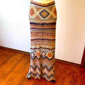 Free People crochet maxi skirt, sz S